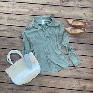 H&M Sage Green Blouse, Size 10